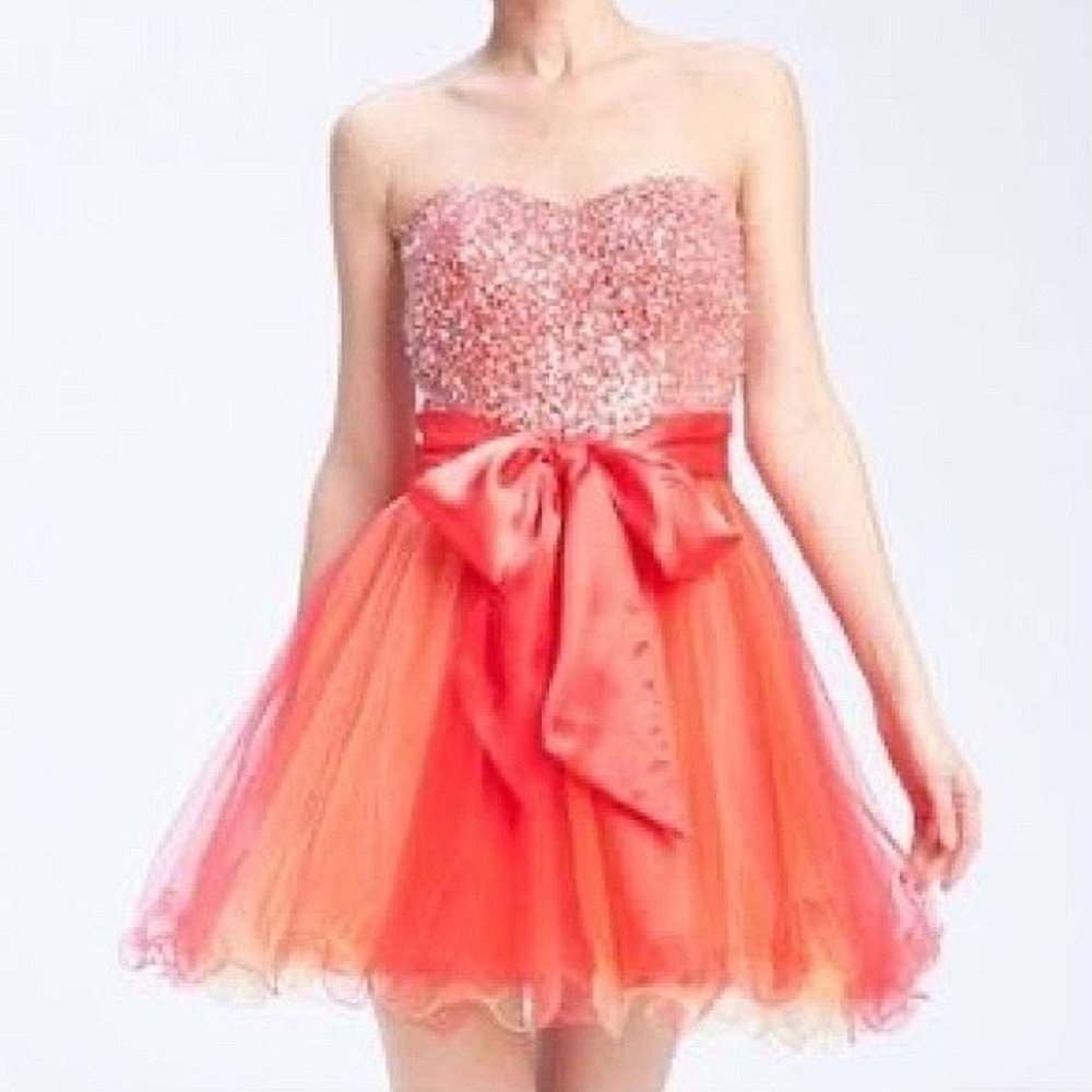 Sean Collection Rainbow Embellished Tulle Mini Formal Dress Size 6